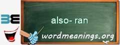 WordMeaning blackboard for also-ran